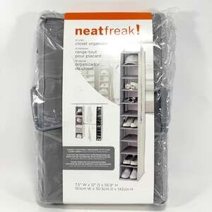 Neatfreak Hanging Closet Organizer 10 Shelf Gray Shoe Storage Space Saver